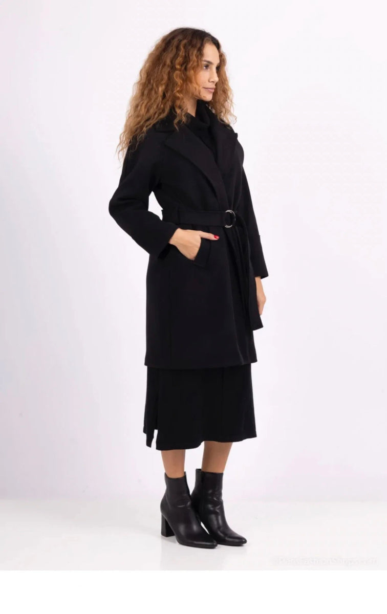 Manteau long avec ceinture a boucle - RIVE GAUCHE
