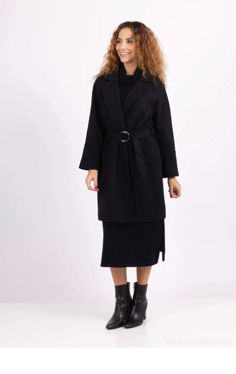 Manteau long avec ceinture a boucle - RIVE GAUCHE