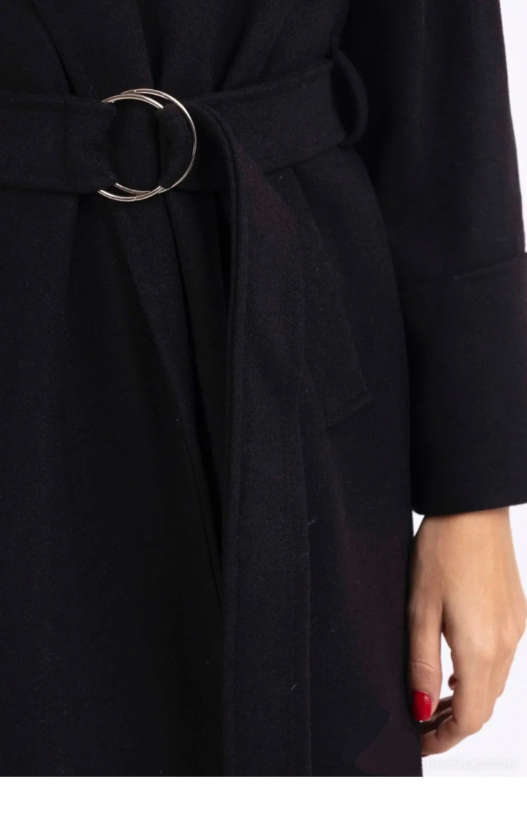 Manteau long avec ceinture a boucle - RIVE GAUCHE