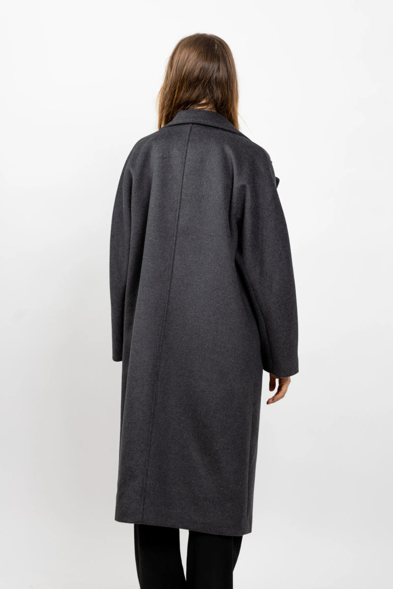 Manteau long en laine mélangée anthracite - RIVE GAUCHE