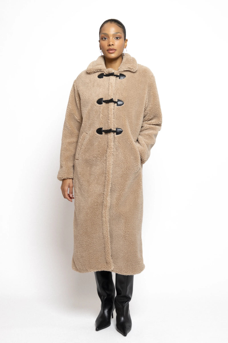 Manteau long moumoute fermeture à bascule - RIVE GAUCHE