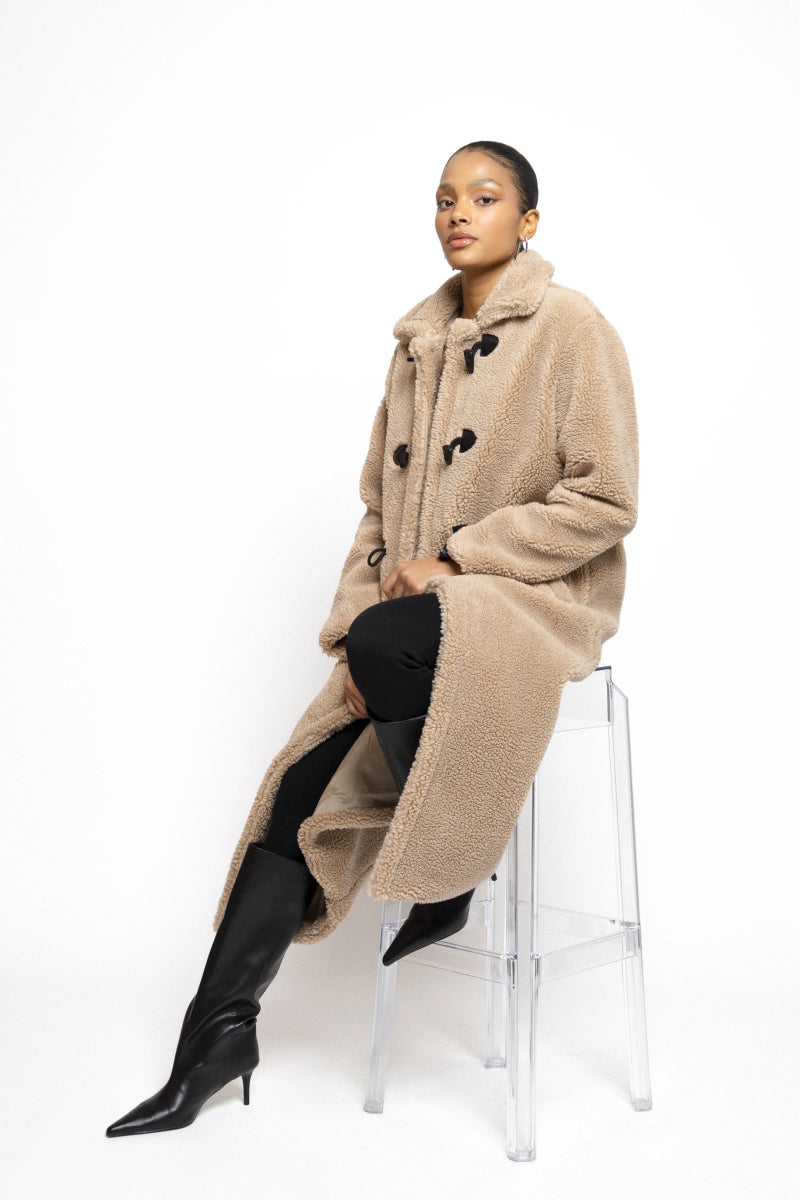 Manteau long moumoute fermeture à bascule - RIVE GAUCHE