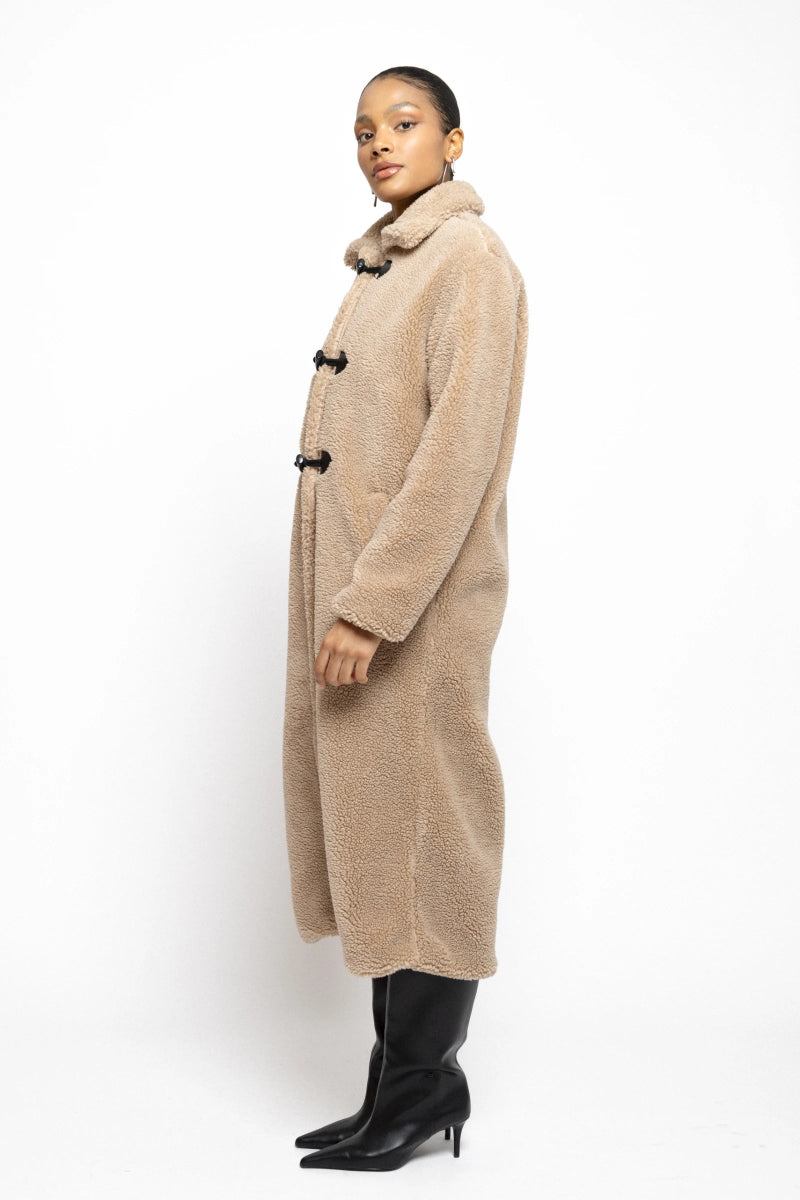 Manteau long moumoute fermeture à bascule - RIVE GAUCHE