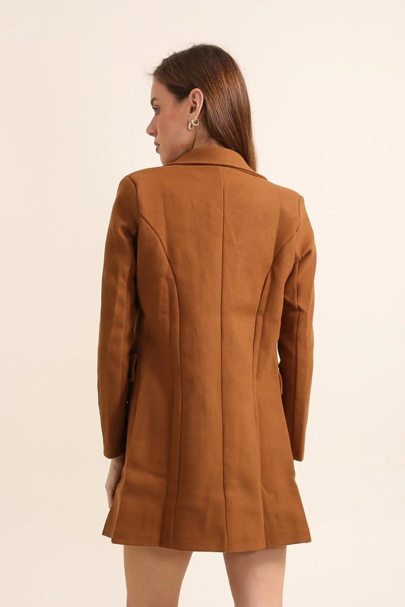 Manteau mi - long à double boutonnage camel - RIVE GAUCHE