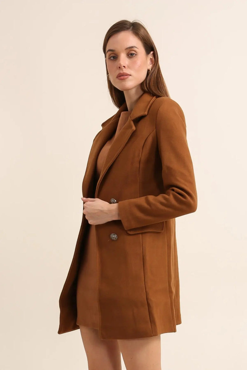 Manteau mi - long à double boutonnage camel - RIVE GAUCHE