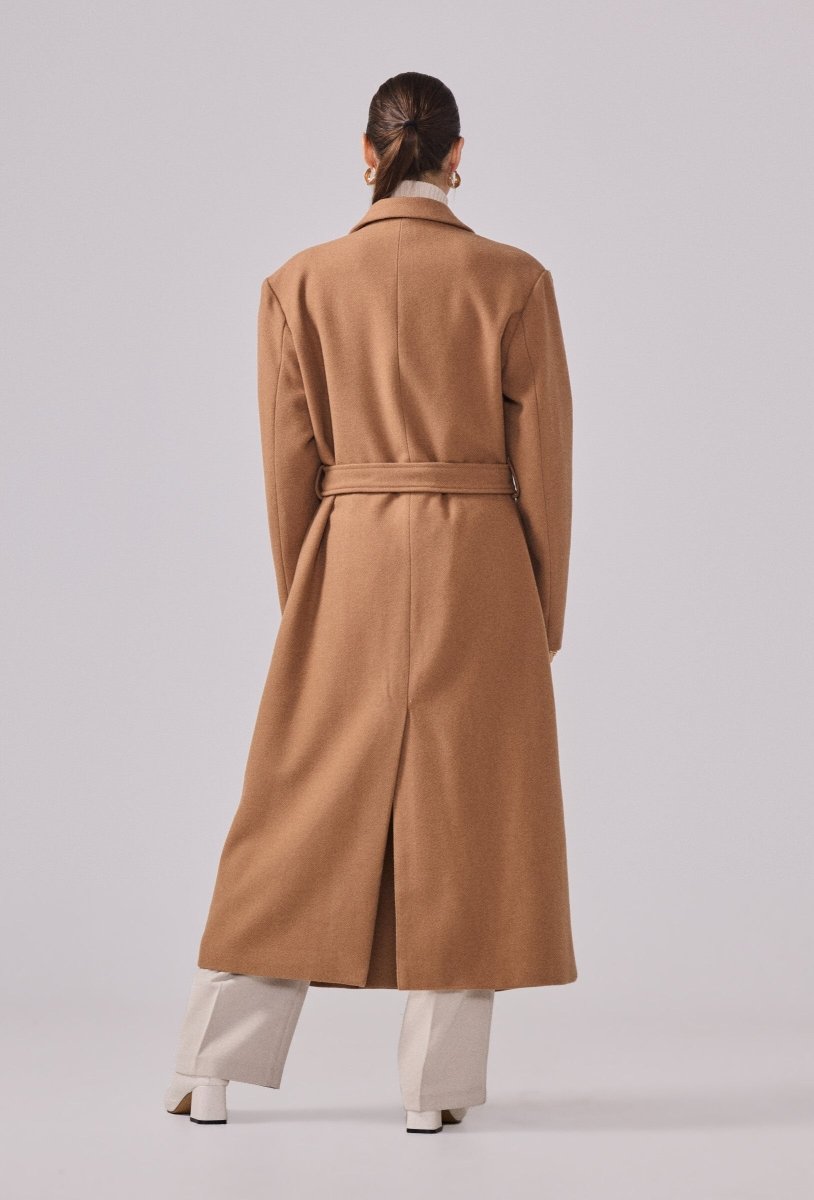 Manteau structuré avec ceinture camel - RIVE GAUCHE