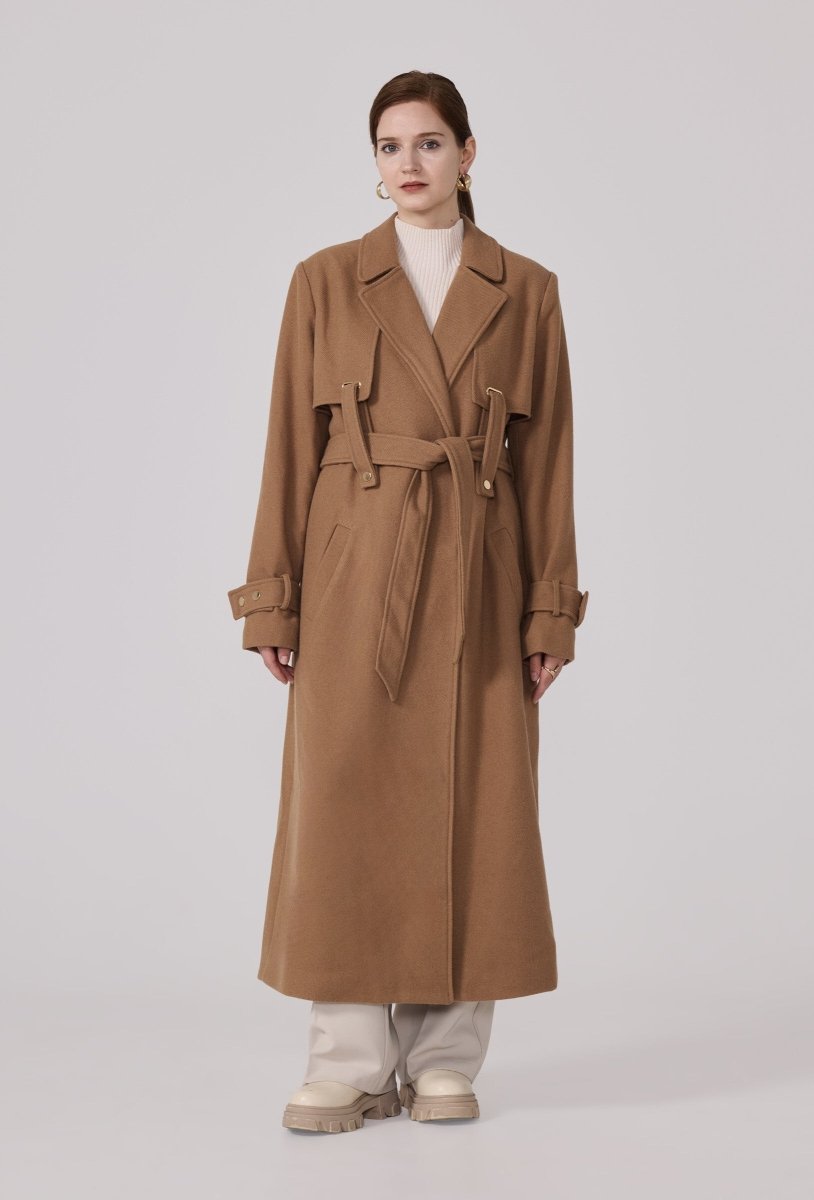 Manteau type trench en sergé camel - RIVE GAUCHE