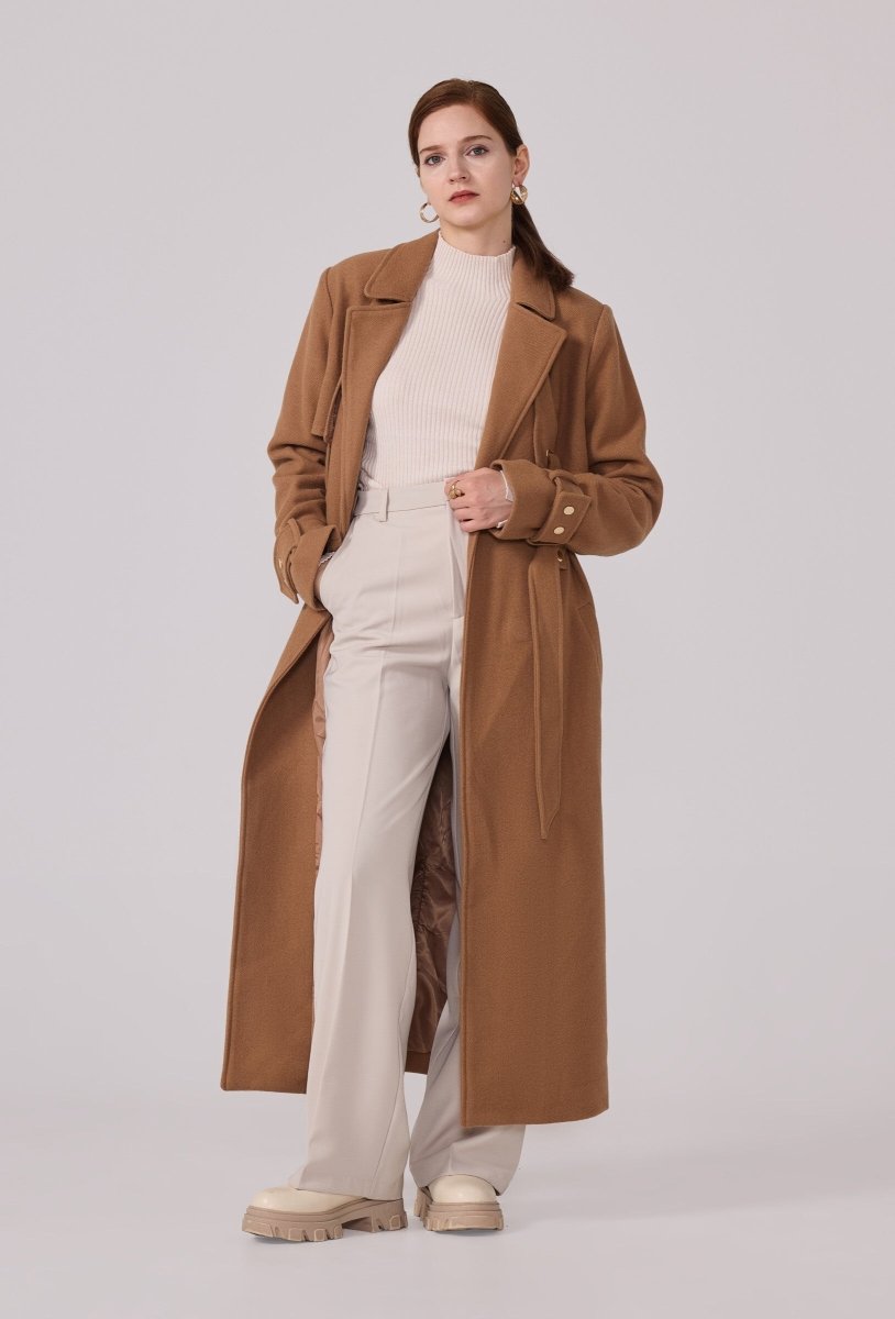 Manteau type trench en sergé camel - RIVE GAUCHE