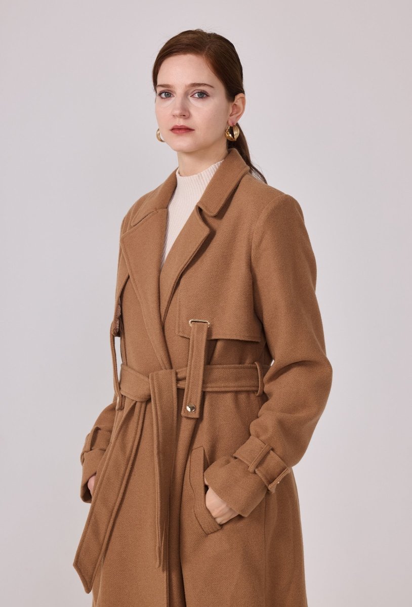 Manteau type trench en sergé camel - RIVE GAUCHE