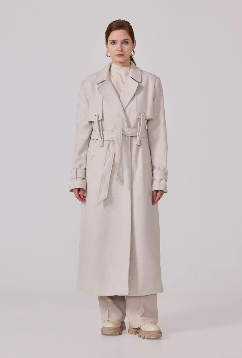 Manteau type trench en sergé écru - RIVE GAUCHE