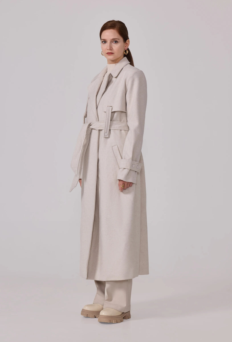 Manteau type trench en sergé écru - RIVE GAUCHE