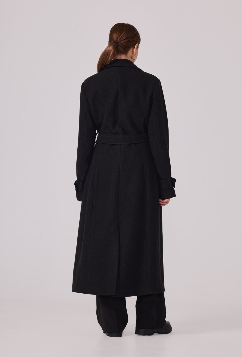 Manteau type trench en sergé noir - RIVE GAUCHE