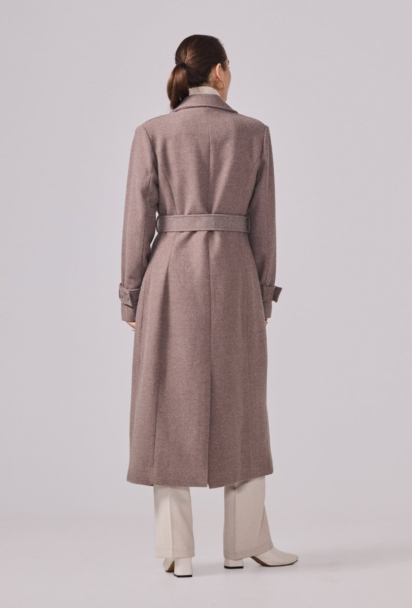 Manteau type trench en sergé taupe - RIVE GAUCHE