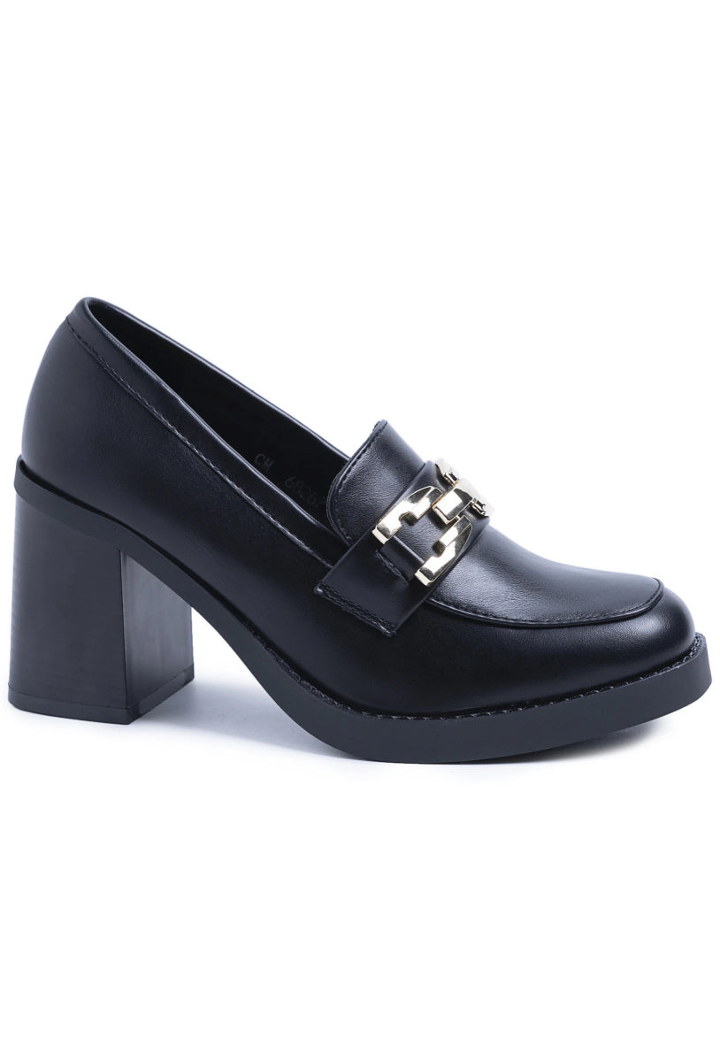 Mocassins à talon avec boucle décorative - RIVE GAUCHE