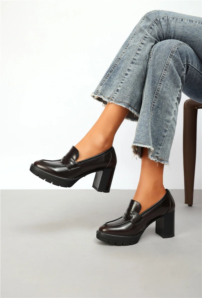 Mocassins à talon avec semelle intérieur en cuir - RIVE GAUCHE