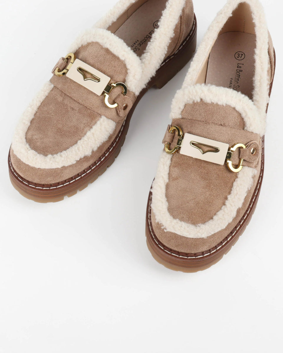 Mocassins en daim avec fourrures - RIVE GAUCHE