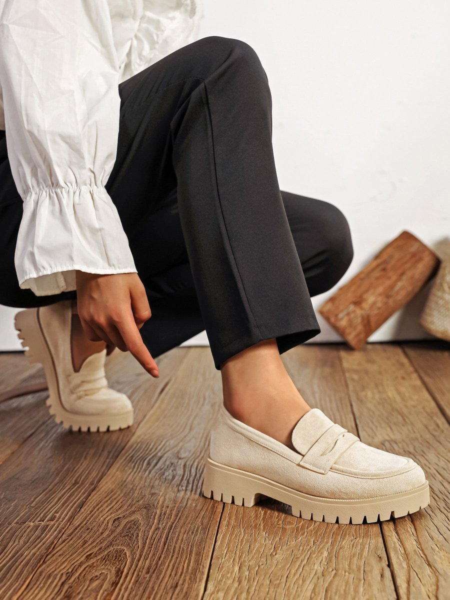 Mocassins en suédine beiges - RIVE GAUCHE