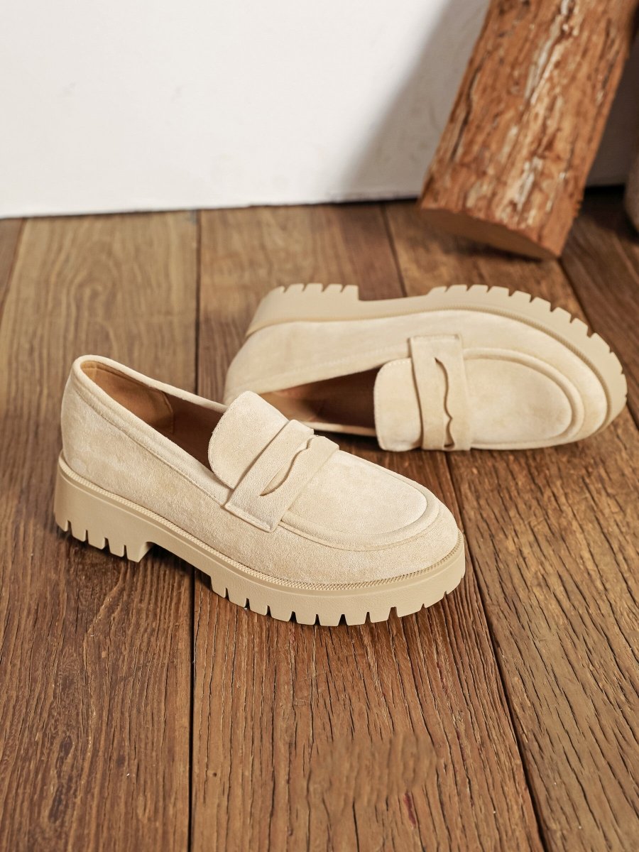 Mocassins en suédine beiges - RIVE GAUCHE