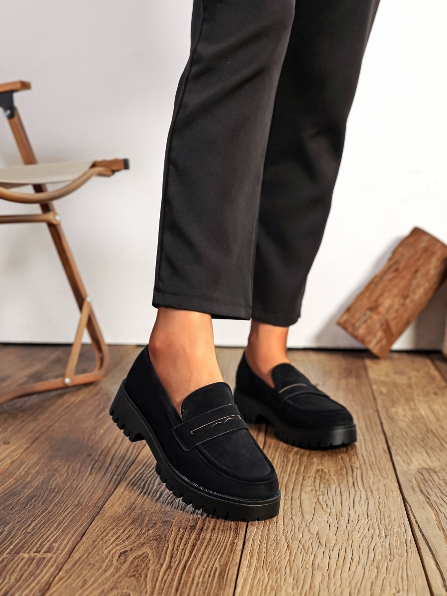 Mocassins en suédine noirs - RIVE GAUCHE