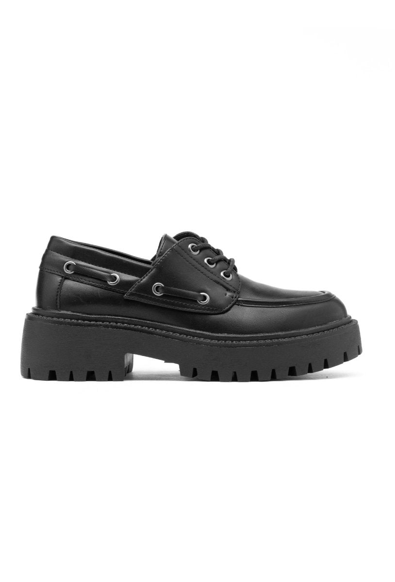 Mocassins noirs style bateau semelle crantée - RIVE GAUCHE