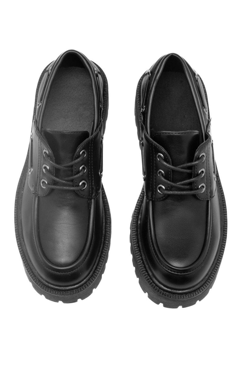Mocassins noirs style bateau semelle crantée - RIVE GAUCHE