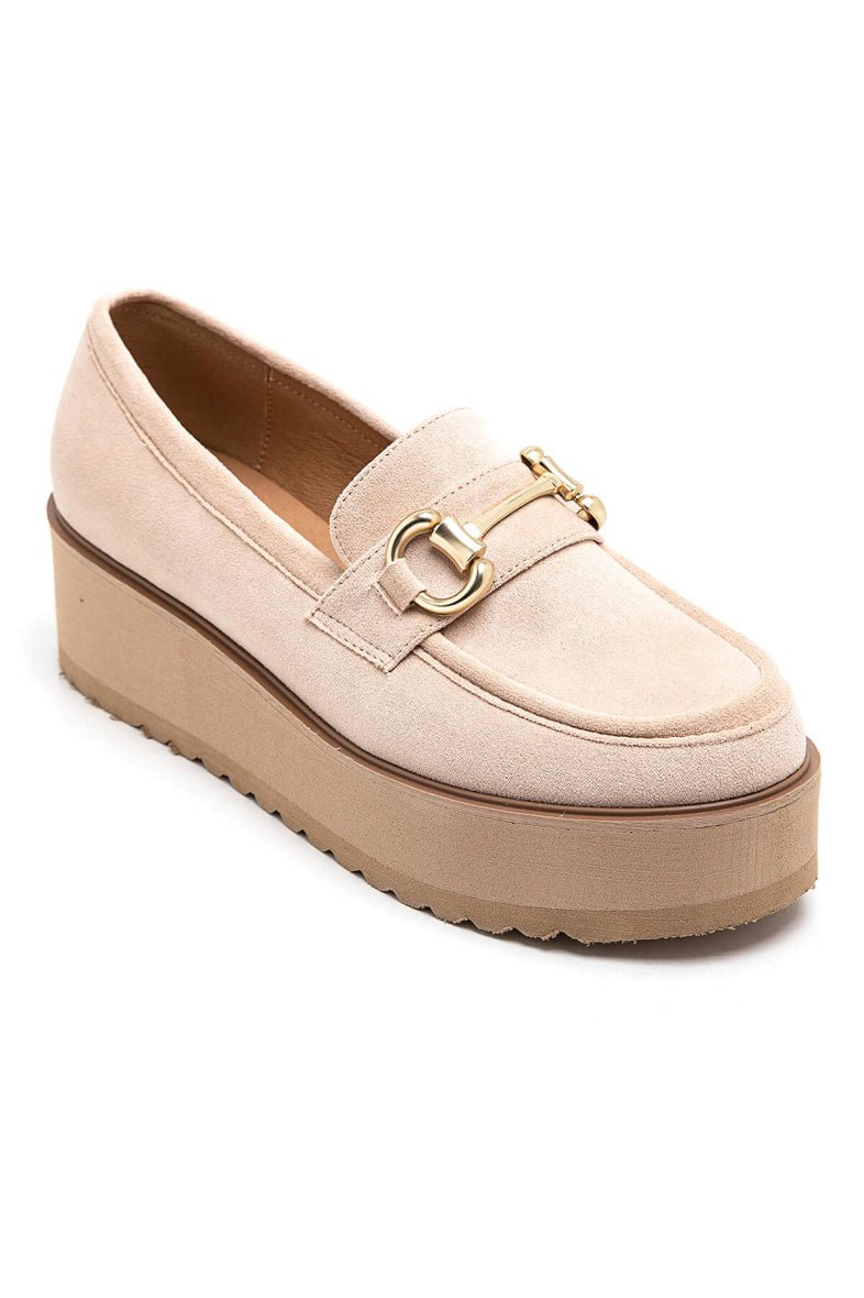 Mocassins plateforme roses blush avec boucle décorative - RIVE GAUCHE