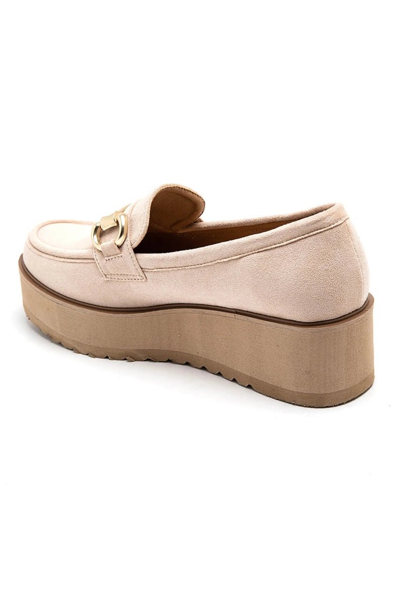 Mocassins plateforme roses blush avec boucle décorative - RIVE GAUCHE