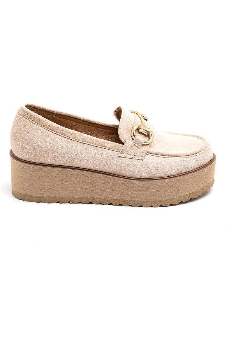 Mocassins plateforme roses blush avec boucle décorative - RIVE GAUCHE