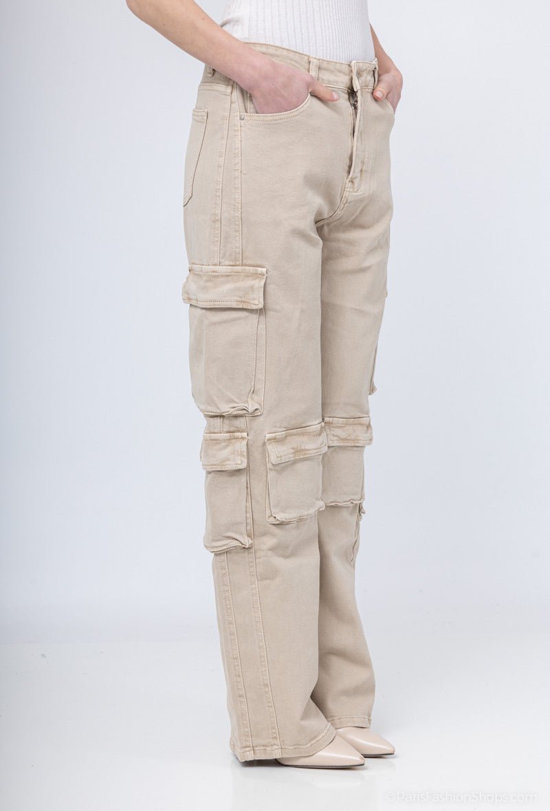 Pantalon cargo beige - RIVE GAUCHE