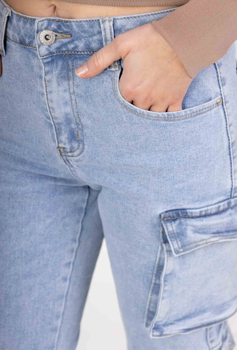 Pantalon cargo denim - RIVE GAUCHE