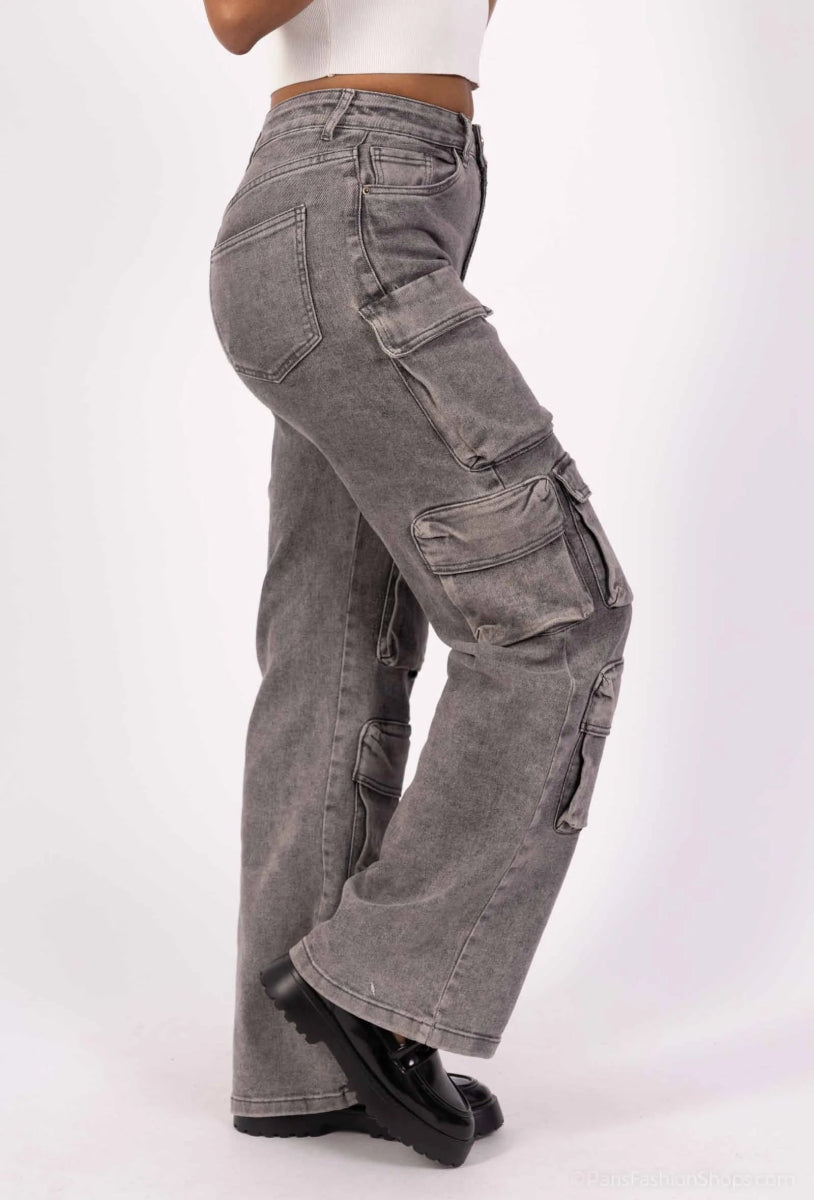 Pantalon cargo denim gris - RIVE GAUCHE