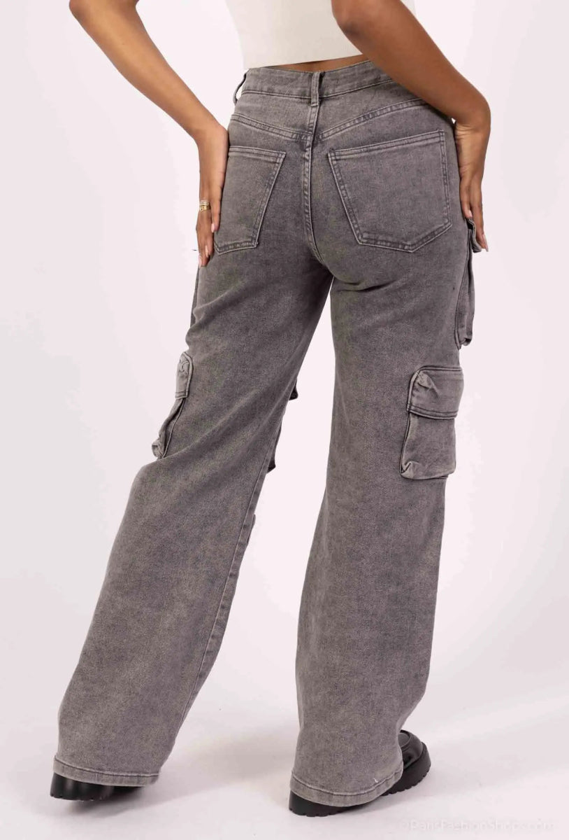 Pantalon cargo denim gris - RIVE GAUCHE