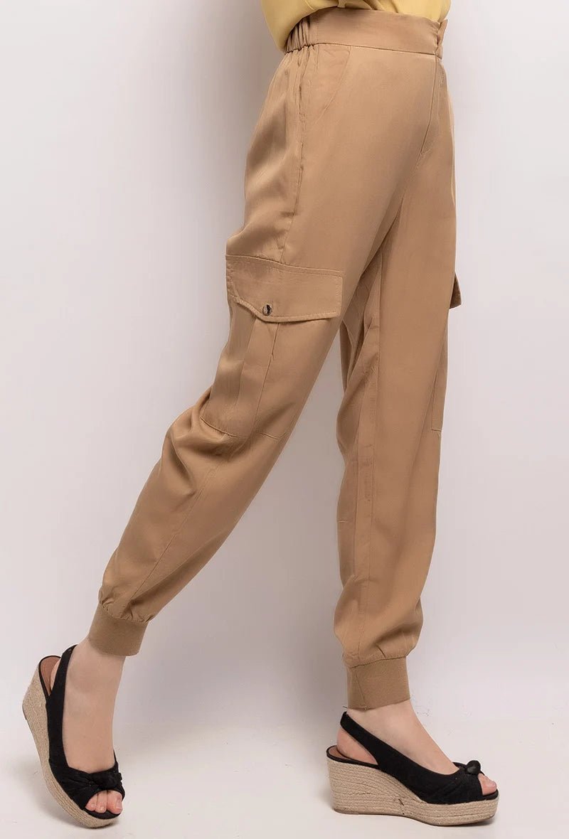 Pantalon cargo fluide beige - RIVE GAUCHE