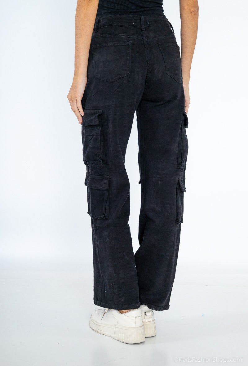 Pantalon cargo noir - RIVE GAUCHE