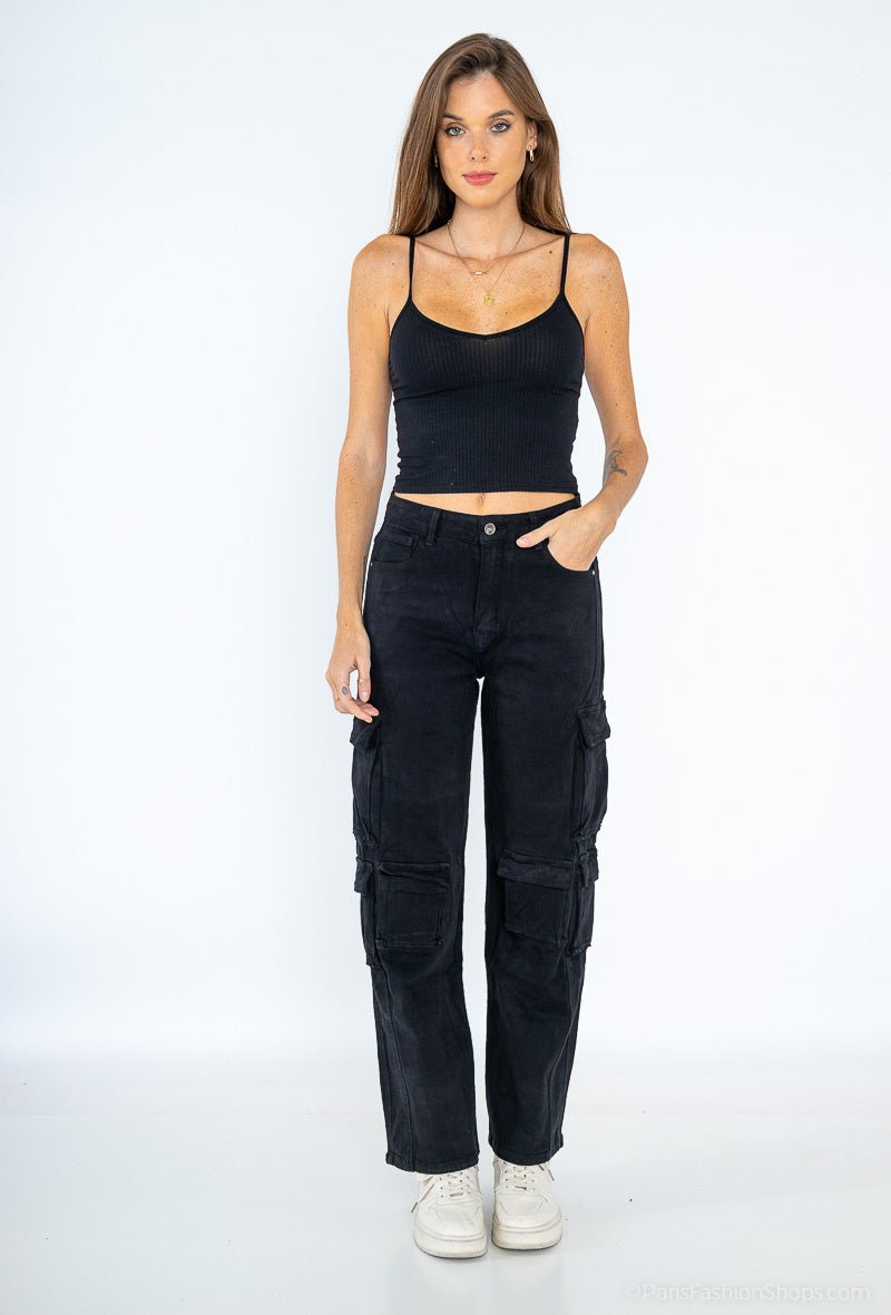 Pantalon cargo noir - RIVE GAUCHE