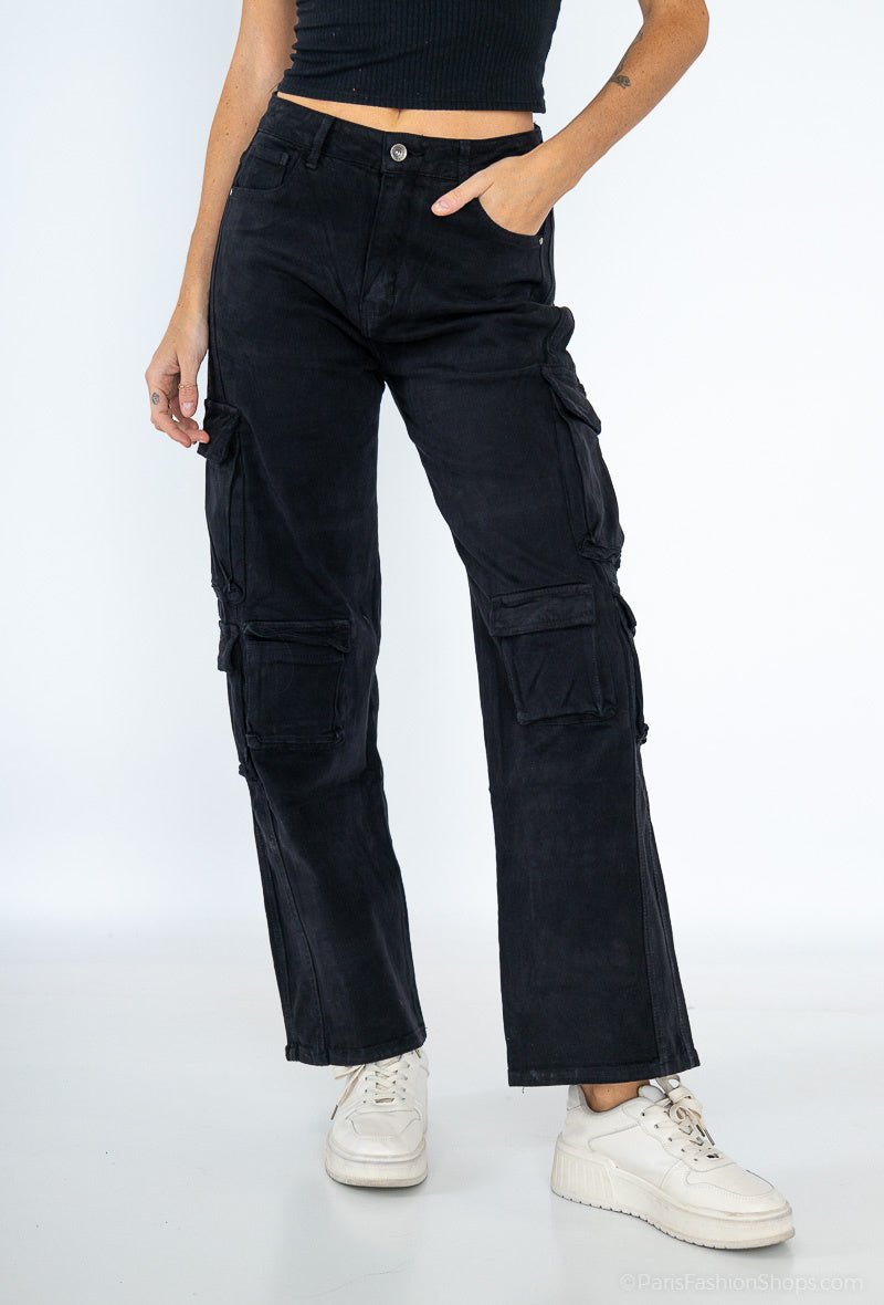 Pantalon cargo noir - RIVE GAUCHE