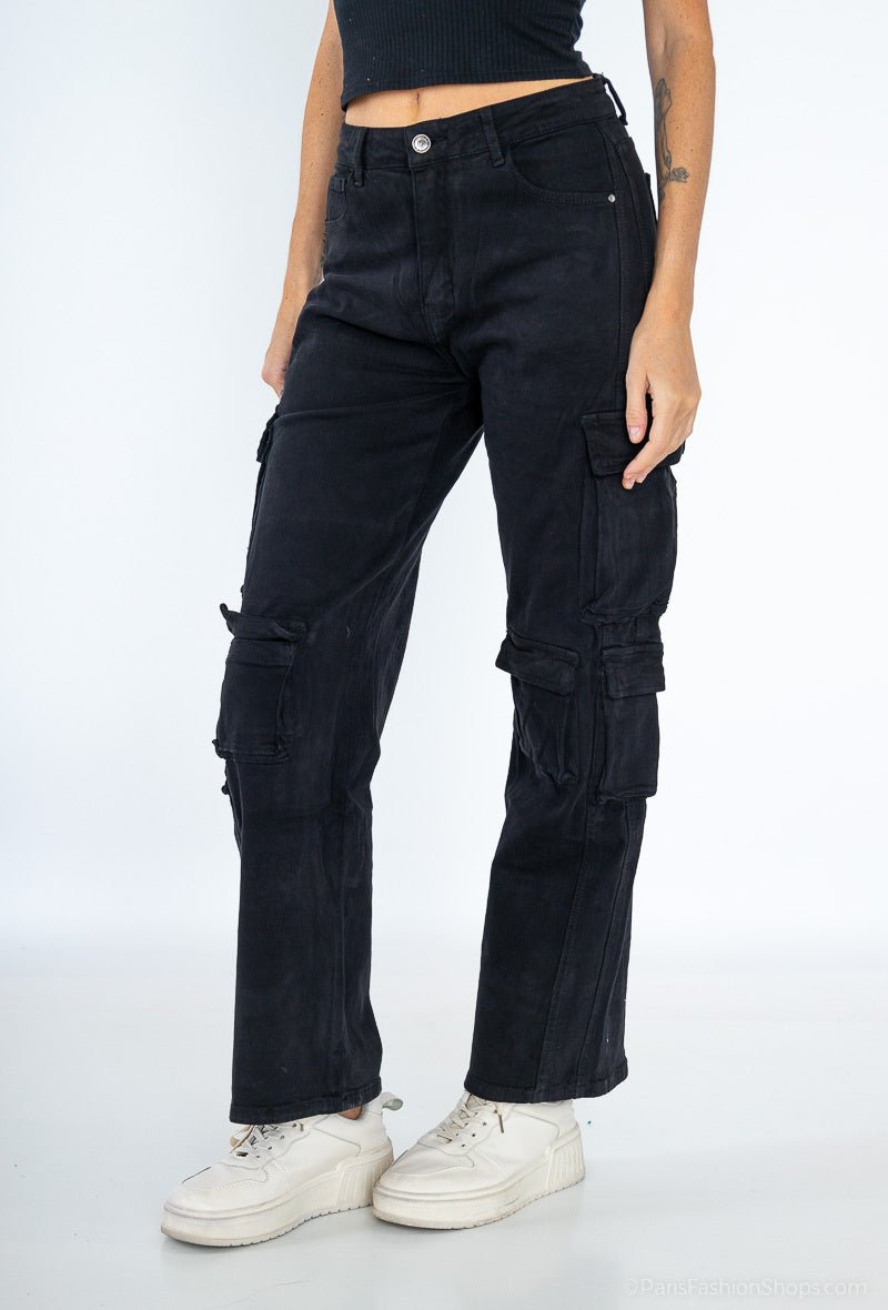 Pantalon cargo noir - RIVE GAUCHE