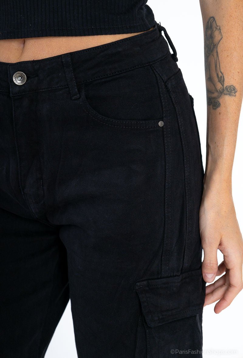 Pantalon cargo noir - RIVE GAUCHE