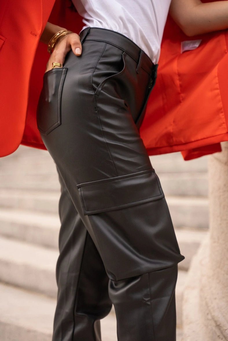 Pantalon cargo similicuir - RIVE GAUCHE