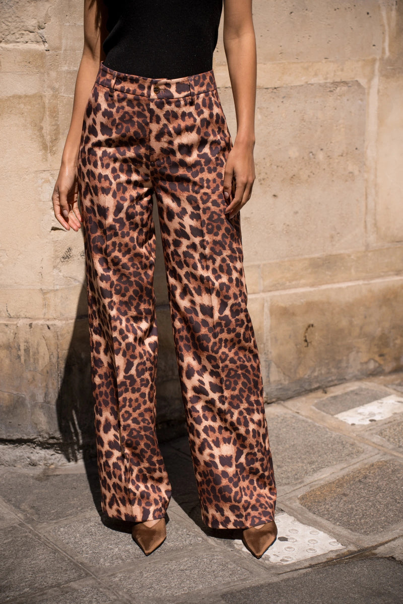 Pantalon coupe droite imprimé léopard - RIVE GAUCHE