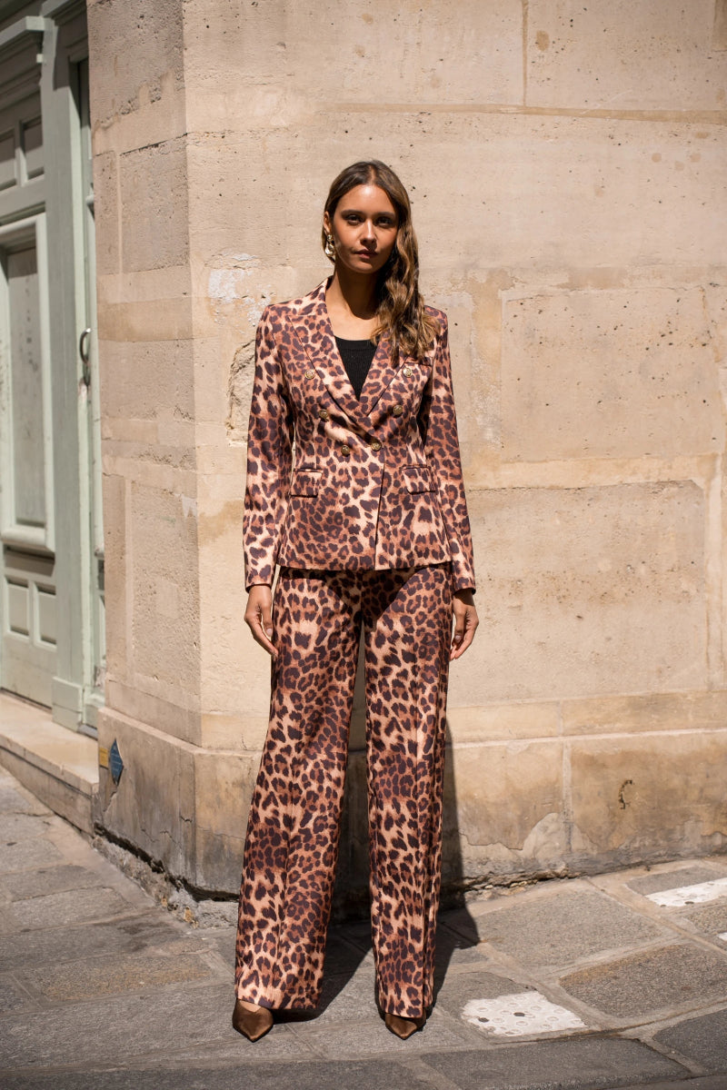 Pantalon coupe droite imprimé léopard - RIVE GAUCHE