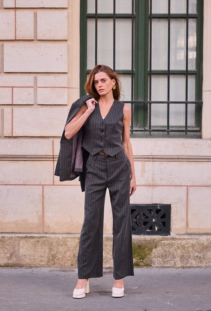 Pantalon de costume à fines rayures - RIVE GAUCHE