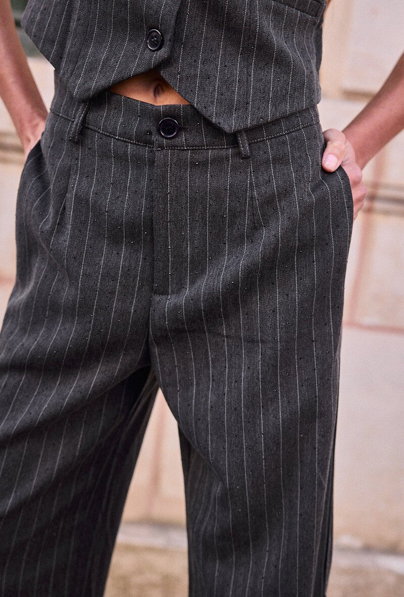 Pantalon de costume à fines rayures - RIVE GAUCHE