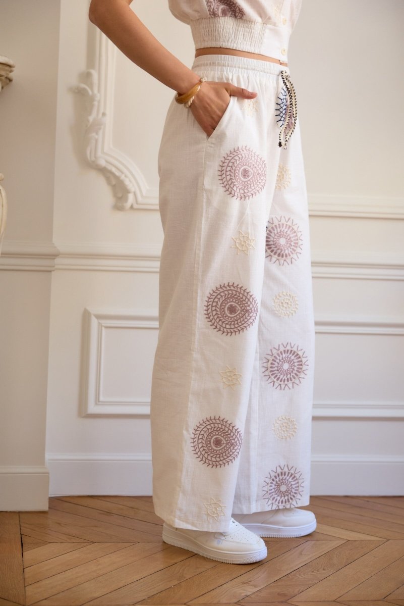 Pantalon en coton à imprimés Hélio - RIVE GAUCHE