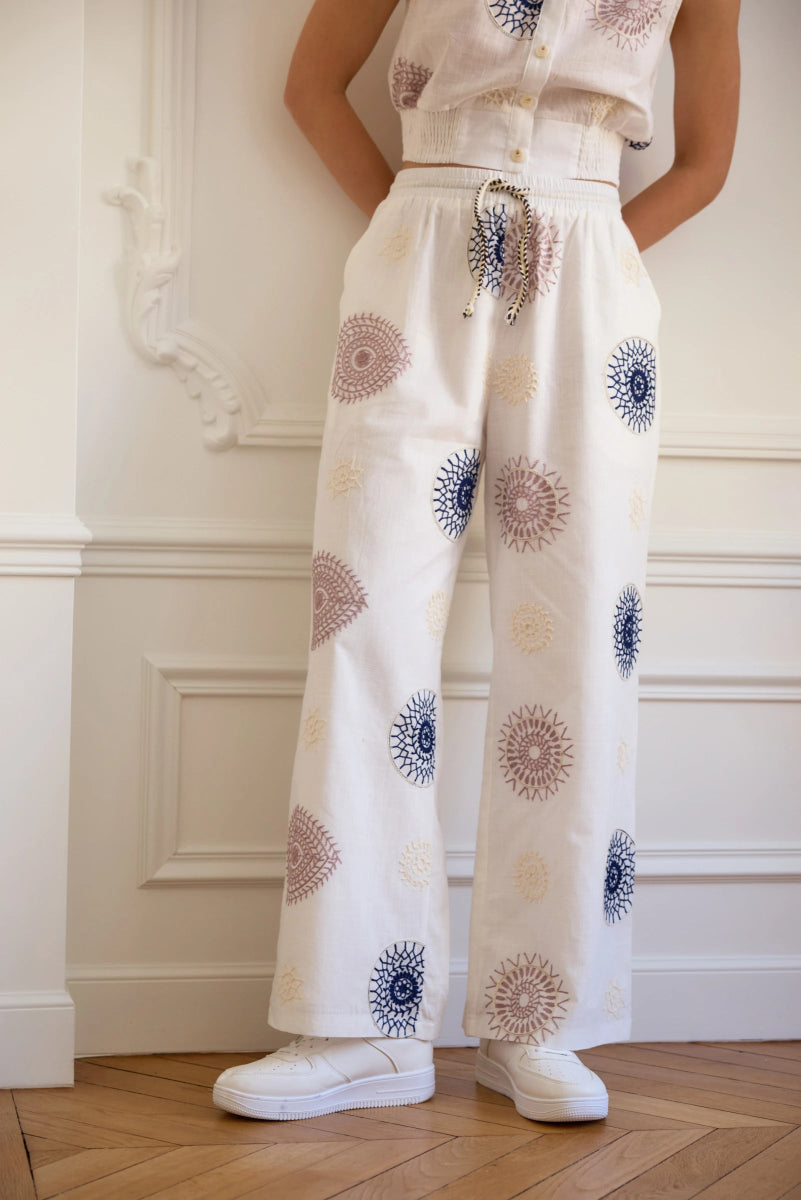 Pantalon en coton à imprimés Hélio - RIVE GAUCHE