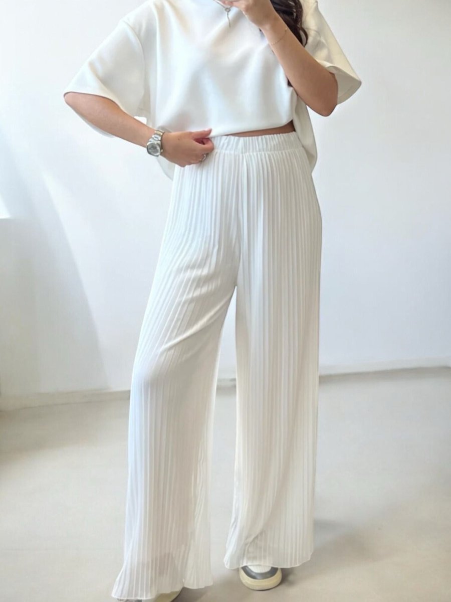 Pantalon fluide blanc plissé - RIVE GAUCHE