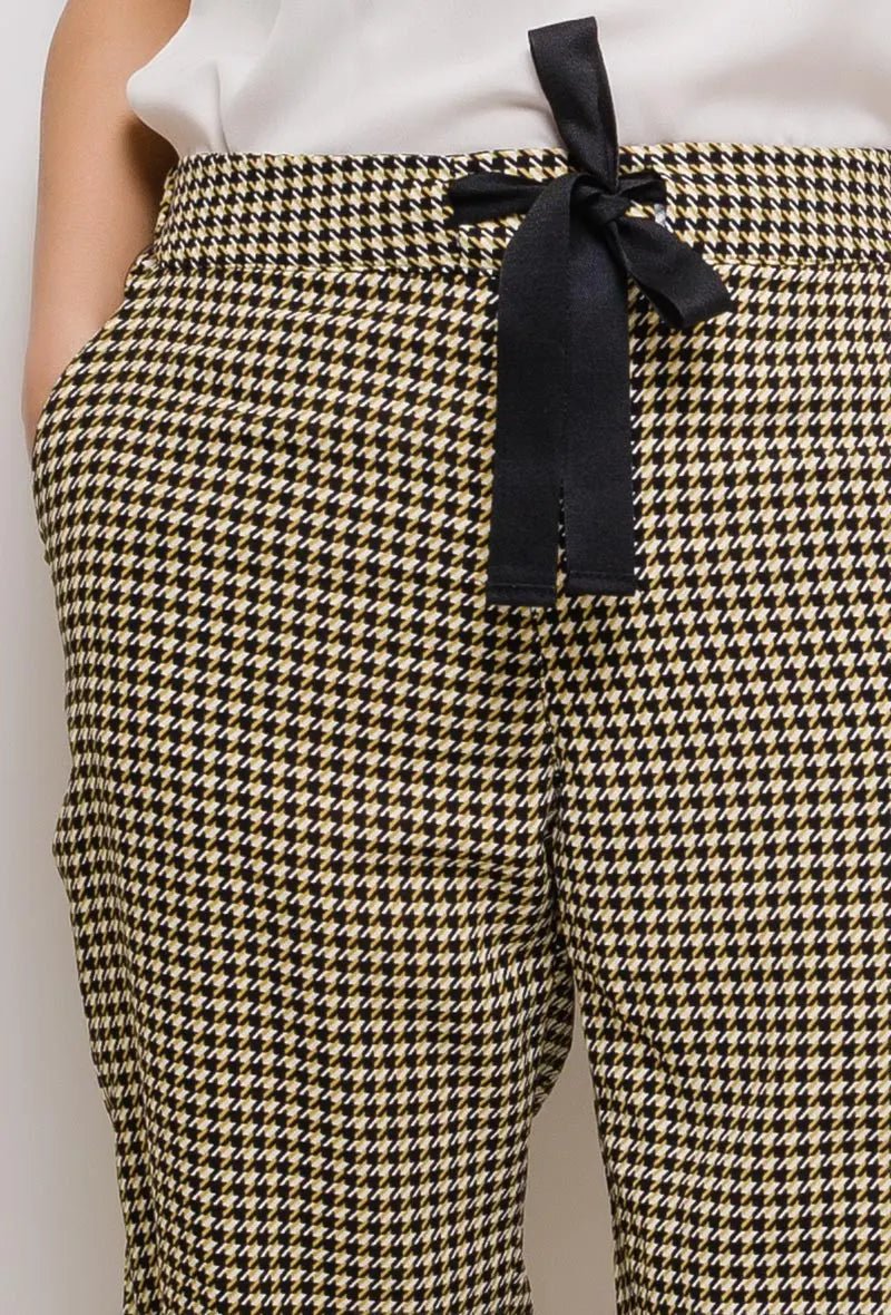Pantalon fluide en coton imprimé pied de poule - RIVE GAUCHE