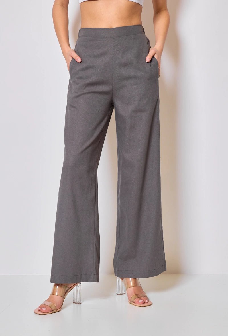 Pantalon fluide taille haute gris - RIVE GAUCHE