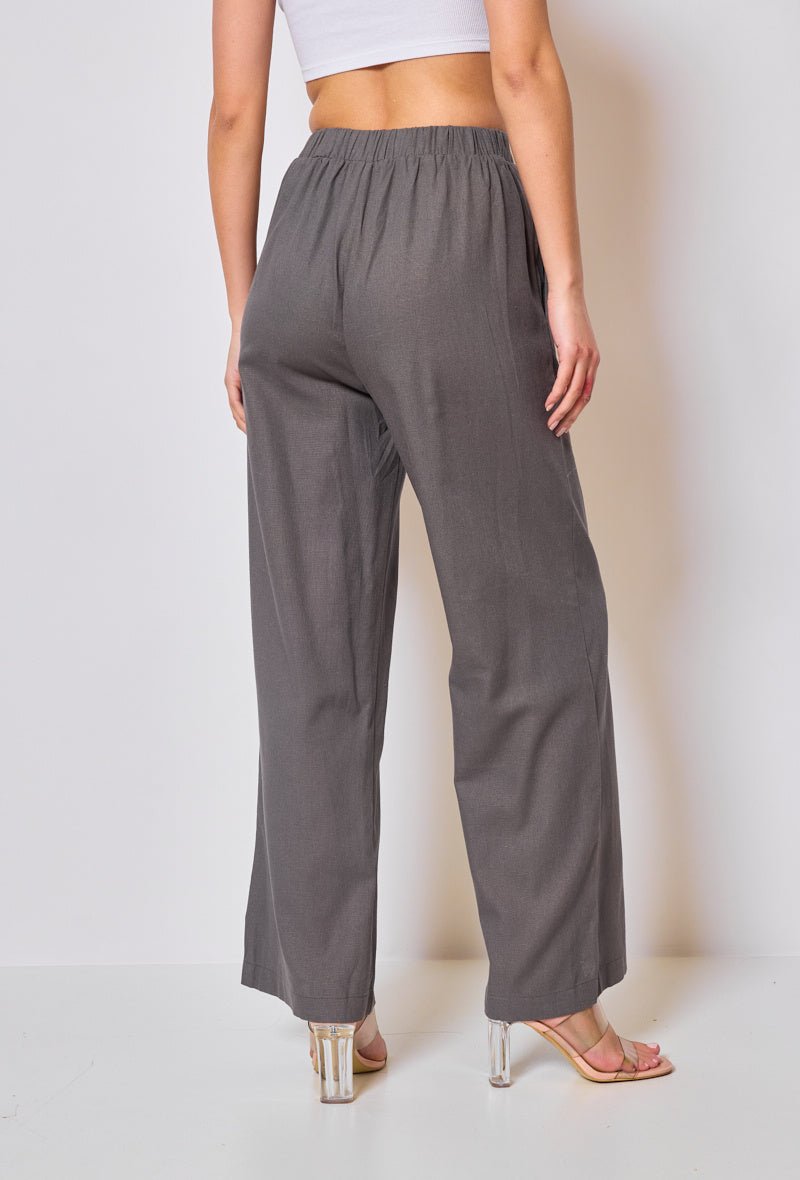 Pantalon fluide taille haute gris - RIVE GAUCHE