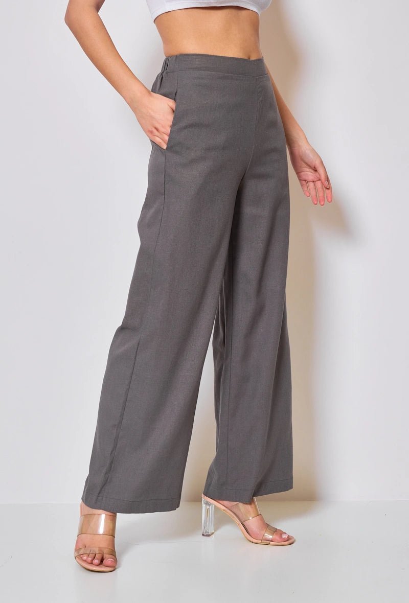 Pantalon fluide taille haute gris - RIVE GAUCHE